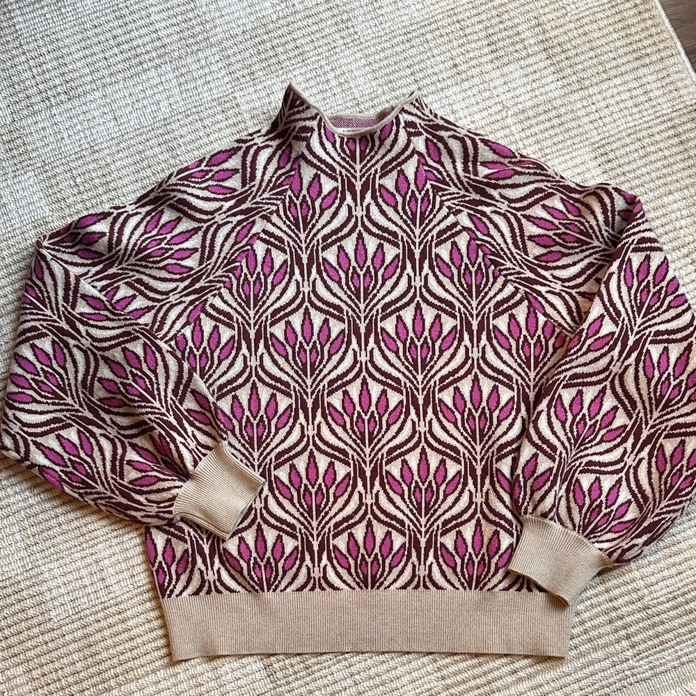 Anthropologie Turtleneck Sweater - Pink and Cream